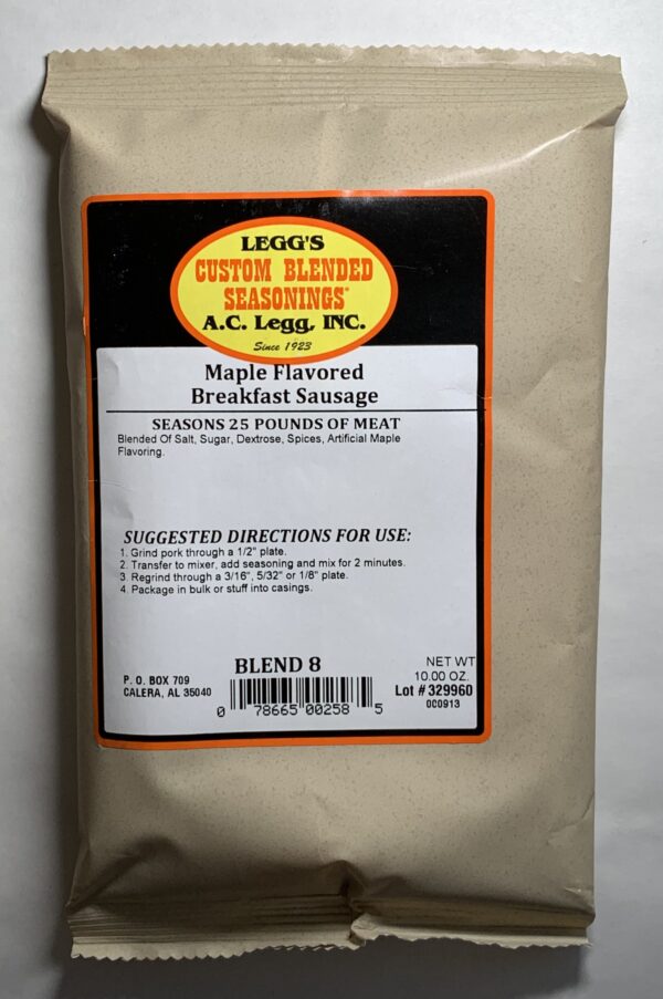 A.C. Leggs Maple Flavored Breakfast Sausage Seasoning Blend 8