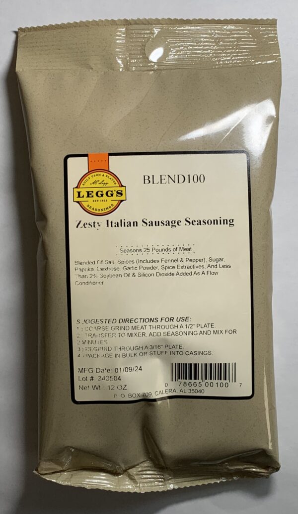 A.C. Leggs Zesty Italian Sausage Seasoning Blend 100