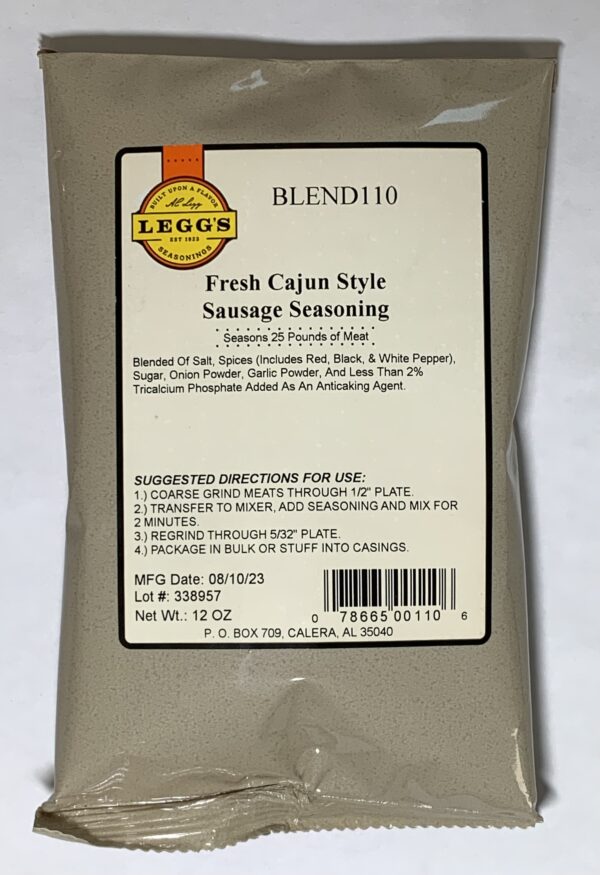 A.C. Leggs Fresh Cajun Style Sausage Seasoning