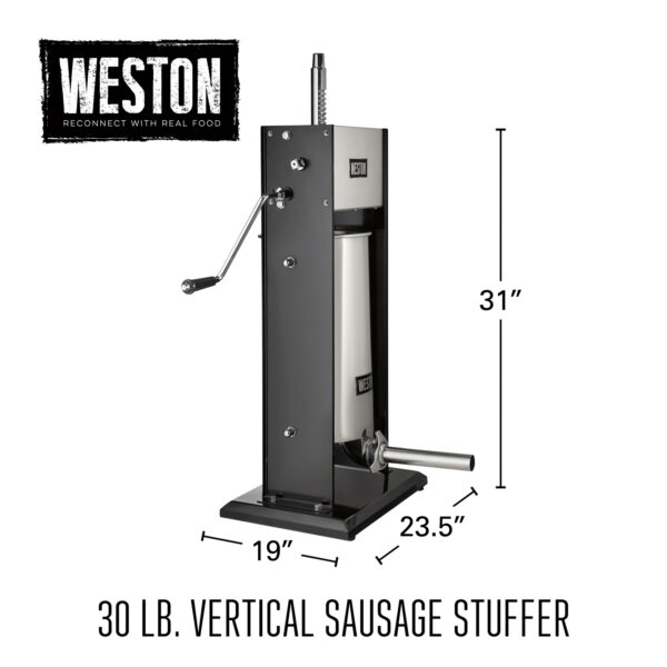 Weston 30 LB Dual Speed Vertical Sausage Stuffer - Image 2
